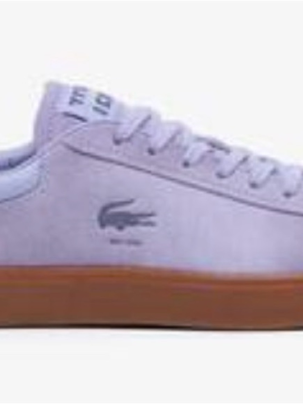 Lacoste women’s Light Lavender Suede Sneakers with Gum Sole